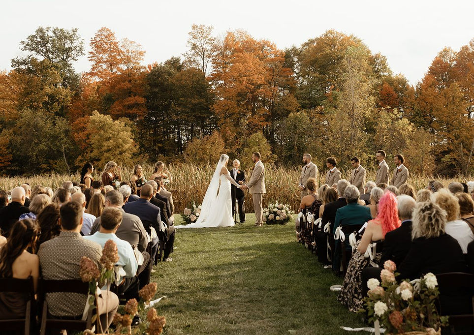 Ohio outdoor fall wedding venue in Tiffin Ohio