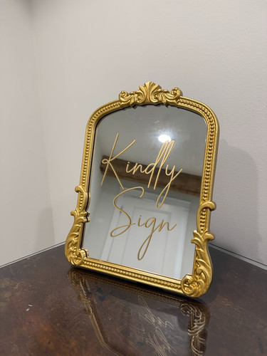 Kindly Sign Mirror in Gold | Arlington Acres