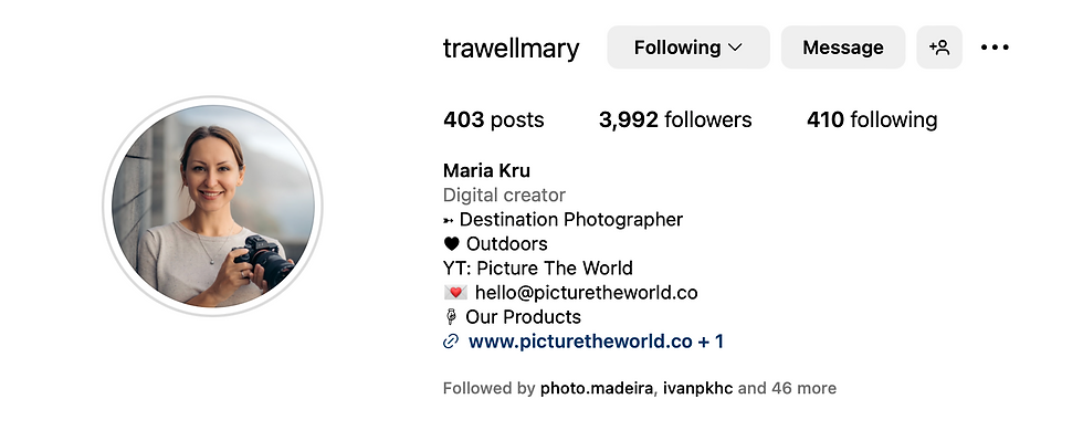 Example of Best Practices for Creating Your Personal Brand Profile on Instagram