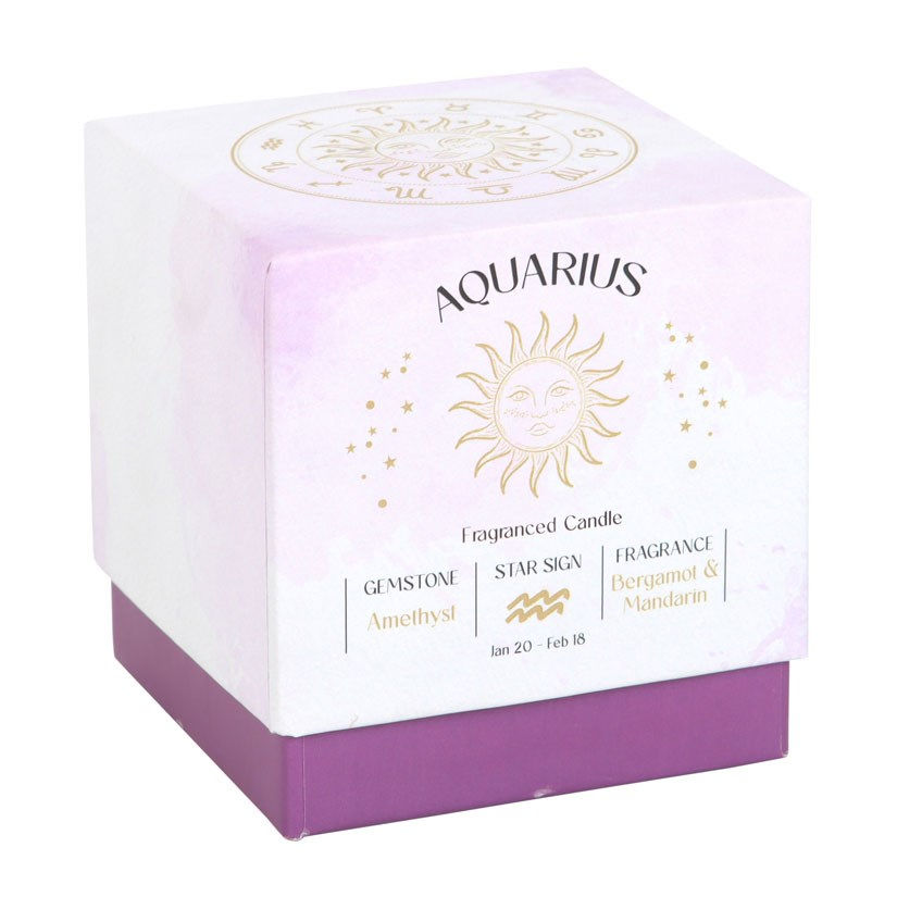 Miniatyrbild: AQUARIUS BERGAMOT & MANDARIN GEMSTONE ZODIAC CANDLE