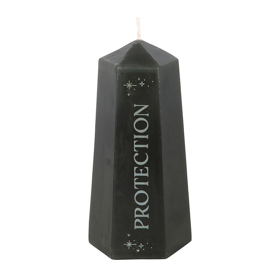 Thumbnail: PROTECTION CRYSTAL CANDLE WITH ROUGH BLACK OBSIDIAN