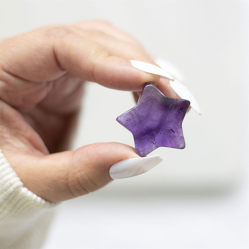 Miniatyrbild: FRIENDS ARE LIKE STARS LUCKY AMETHYST CRYSTAL STAR IN A BAG