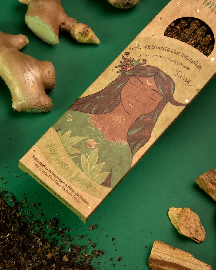 Miniatyrbild: Earth Element Palo Santo & Ingefära rökelsepinnar Sagrada Madre