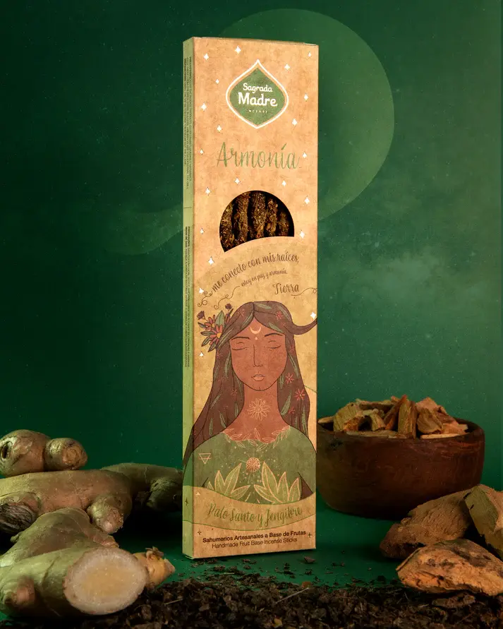 Miniatyrbild: Earth Element Palo Santo & Ingefära rökelsepinnar Sagrada Madre