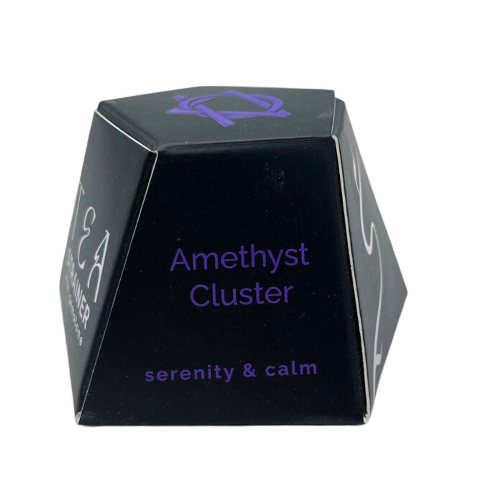 Miniatyrbild: Raw Crystal Gemstone Tea Strainer - Amethyst Cluster