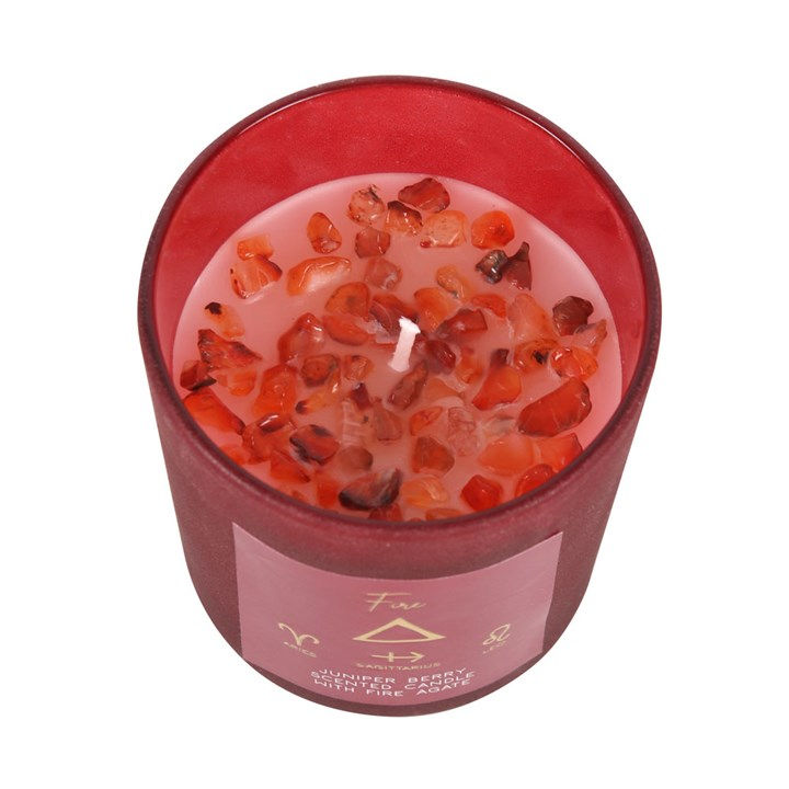 Thumbnail: FIRE ELEMENT JUNIPER BERRY CRYSTAL CHIP CANDLE