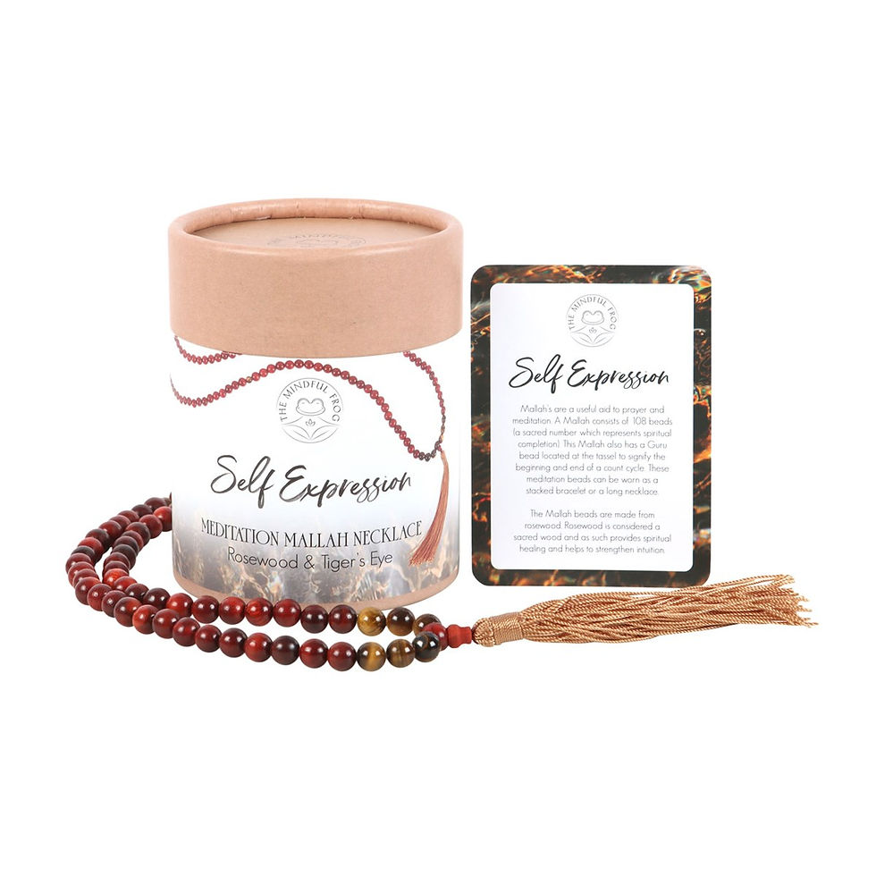 Thumbnail: SELF EXPRESSION ROSEWOOD & TIGER'S EYE MALLAH NECKLACE
