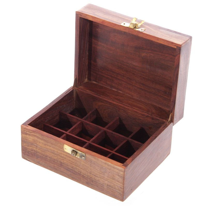Thumbnail: SHEESHAM WOODEN ESSENTIAL OIL BOX (FOR 12 BOTTLES)