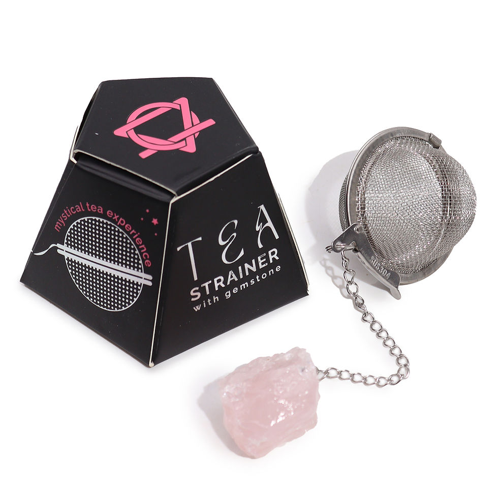 Miniatyrbild: Raw Crystal Gemstone Tea Strainer - Rose Quartz