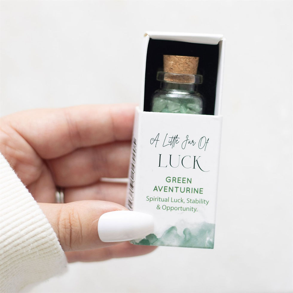 Miniatyrbild: JAR OF LUCK AVENTURINE CRYSTAL IN A MATCHBOX