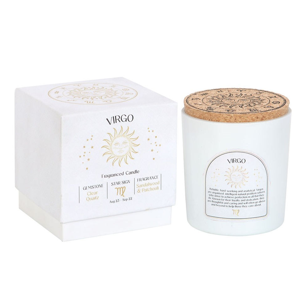 Miniatyrbild: VIRGO SANDALWOOD & PATCHOULI GEMSTONE ZODIAC CANDLE