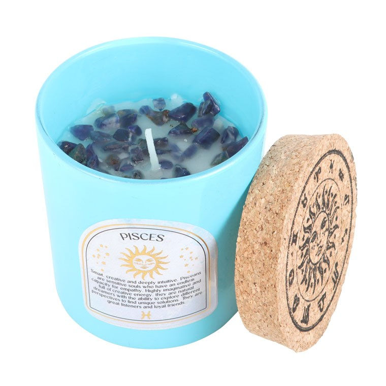 Miniatyrbild: PISCES GARDENIA GEMSTONE ZODIAC CANDLE