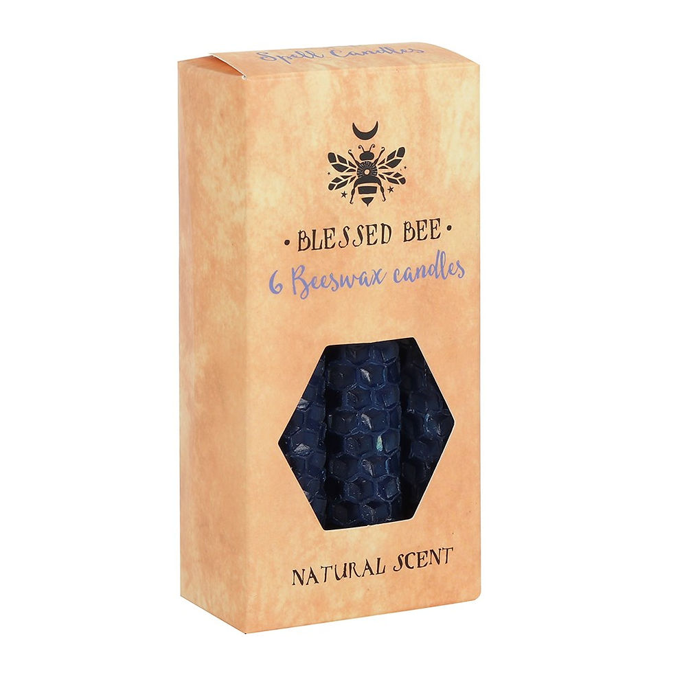 Thumbnail: PACK OF 6 BLUE BEESWAX SPELL CANDLES - WISDOM