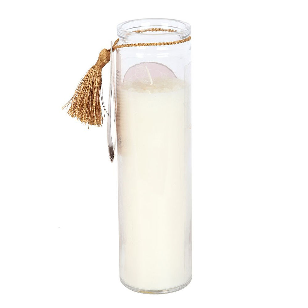 Thumbnail: ATHENA GODDESS TUBE CANDLE WITH CLEAR QUARTZ CRYSTALS