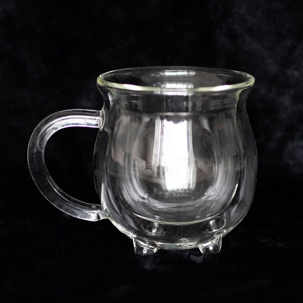 Miniatyrbild: CLEAR DOUBLE WALLED GLASS CAULDRON MUG