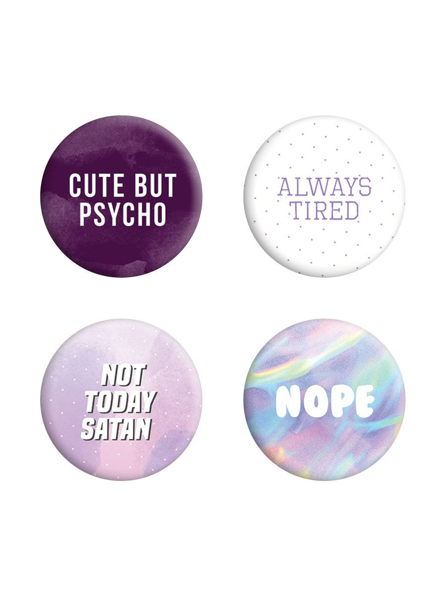 NOT TODAY SATAN, PASTEL GOTH BADGE PACK