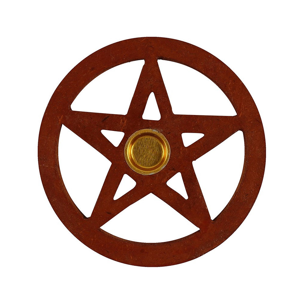 Thumbnail: PENTAGRAM CUT OUT WOODEN INCENSE CONE HOLDER