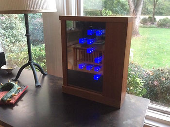 Cherry case built by John Parkinson. Clock elctronics from Analace.