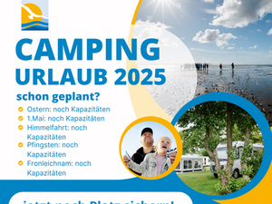Plant euren Campingurlaub 2025 – freie Plätze bei Camping am Deich!