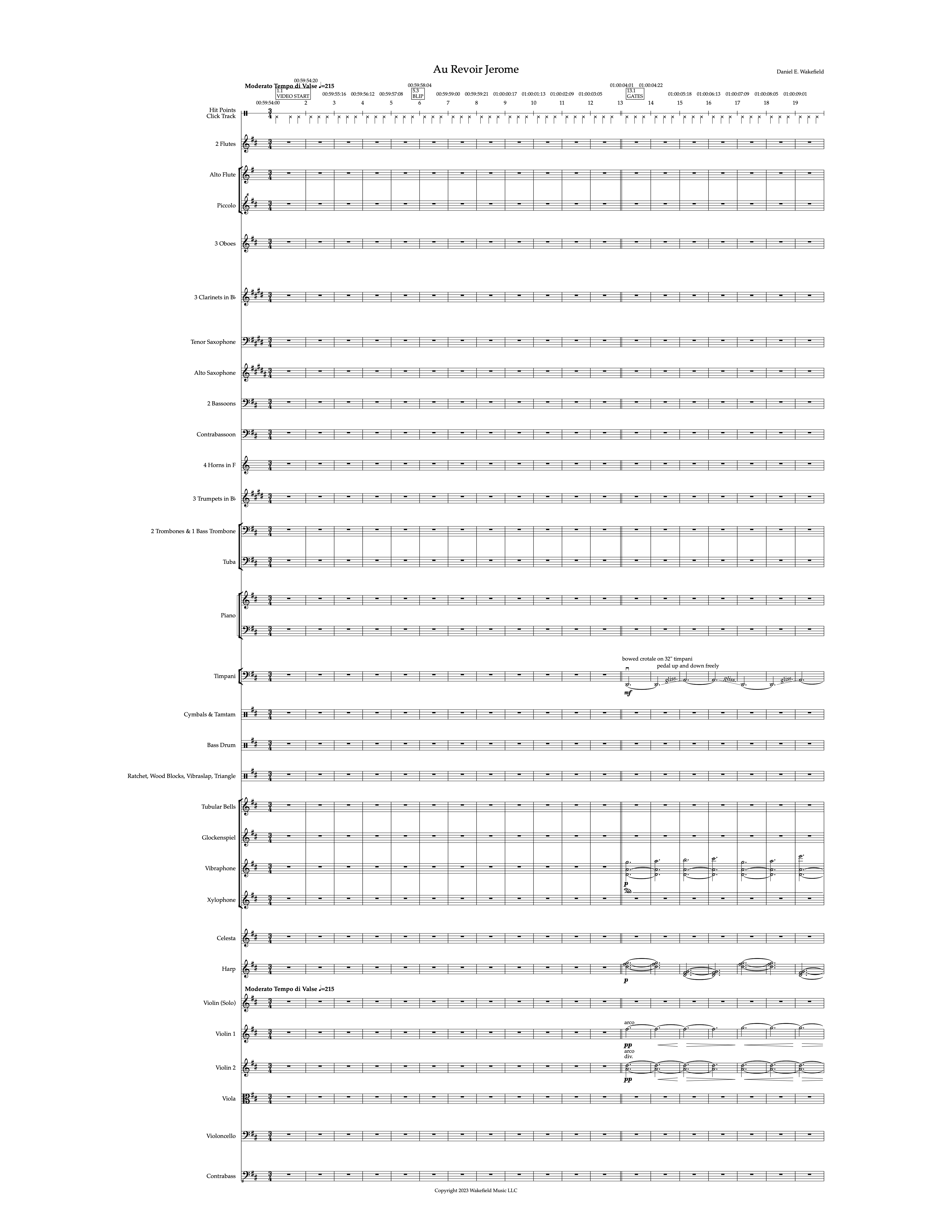Au Revoir Jerome - Full Orchestra (Score and Parts) - Digital Download