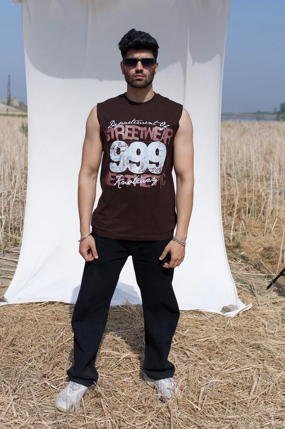 Thumbnail: 999 Aesthetics Tank Top [Mocha Brown ] KNOTEAZY