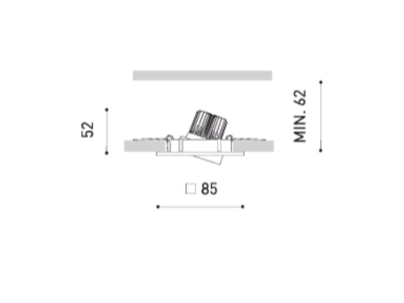 Miniatura: Faretto Dot Square Tilt Arkoslight da incasso