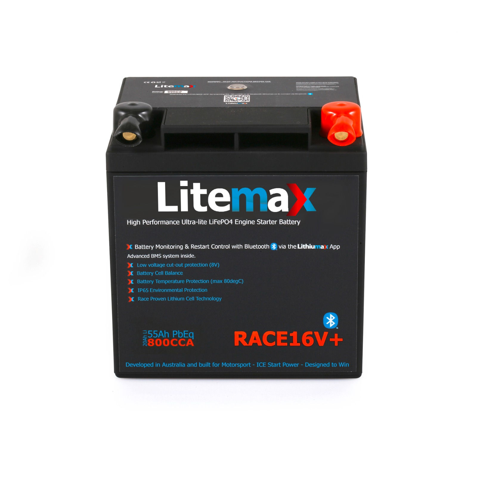 Litemax RACE16V+ LCD 800CA ULTRA-LITE Engine Starter Battery - Pre order