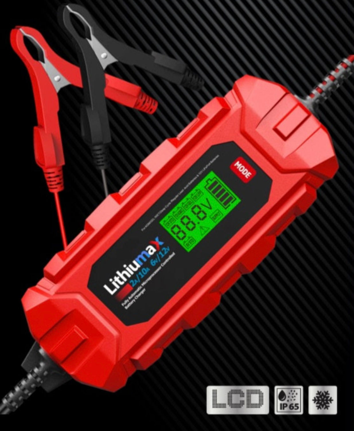 Lithiumax IP65 LCD 10A Multi-Charger