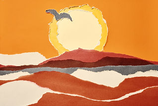 torn paper sunset