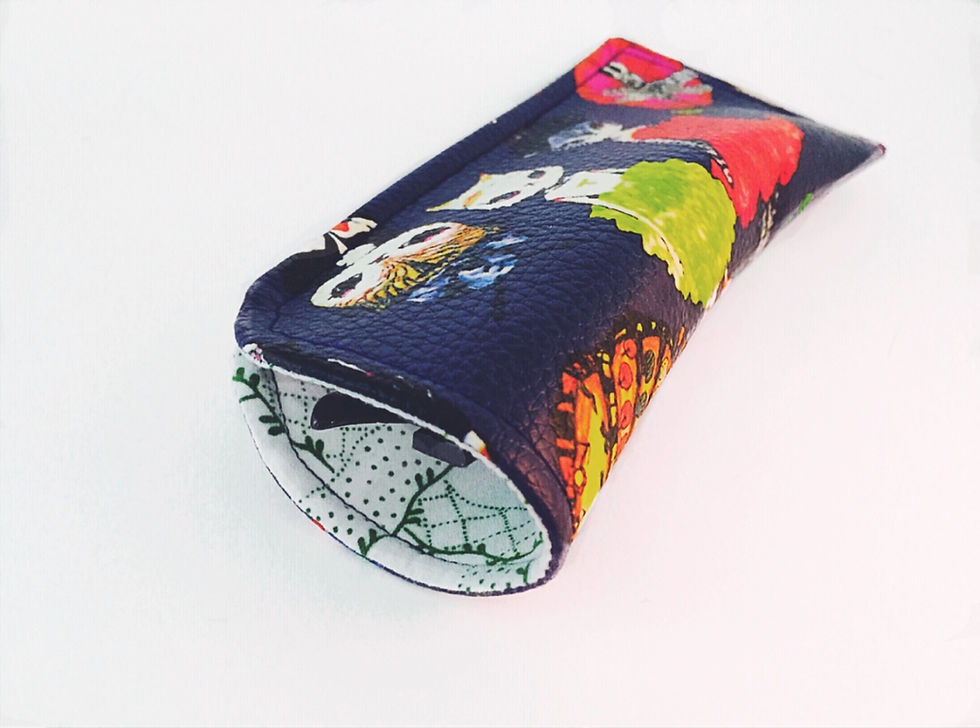 Thumbnail: Faux Leather Funky Cats Fabric