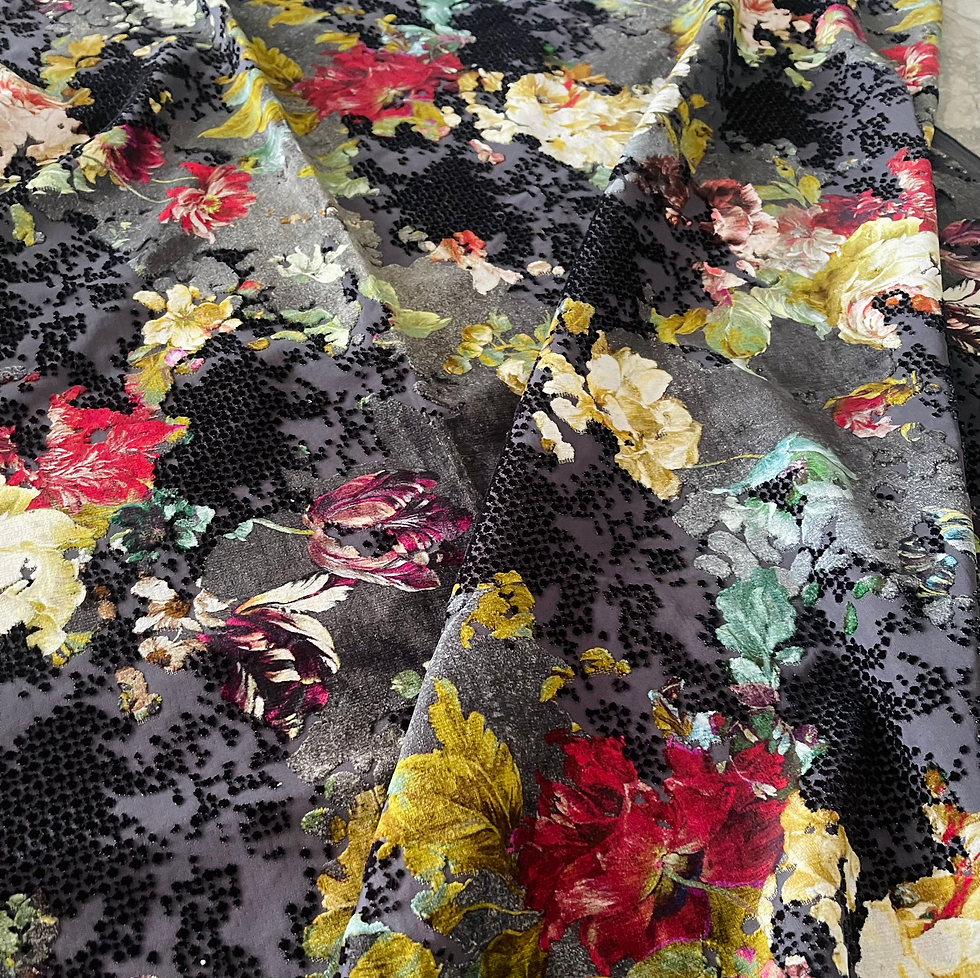 Thumbnail: Designers Guild Florenza Cut Velvet Fabric Remnant
