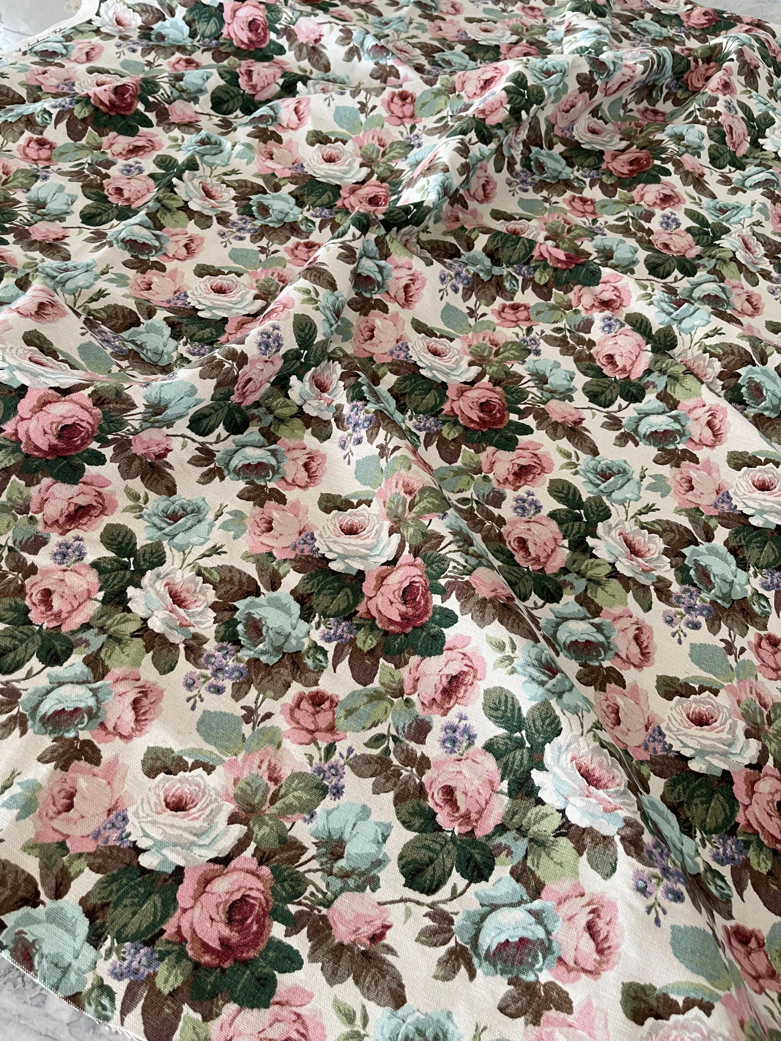 Large Vintage Sanderson Little Chelsea Fabric Remnant