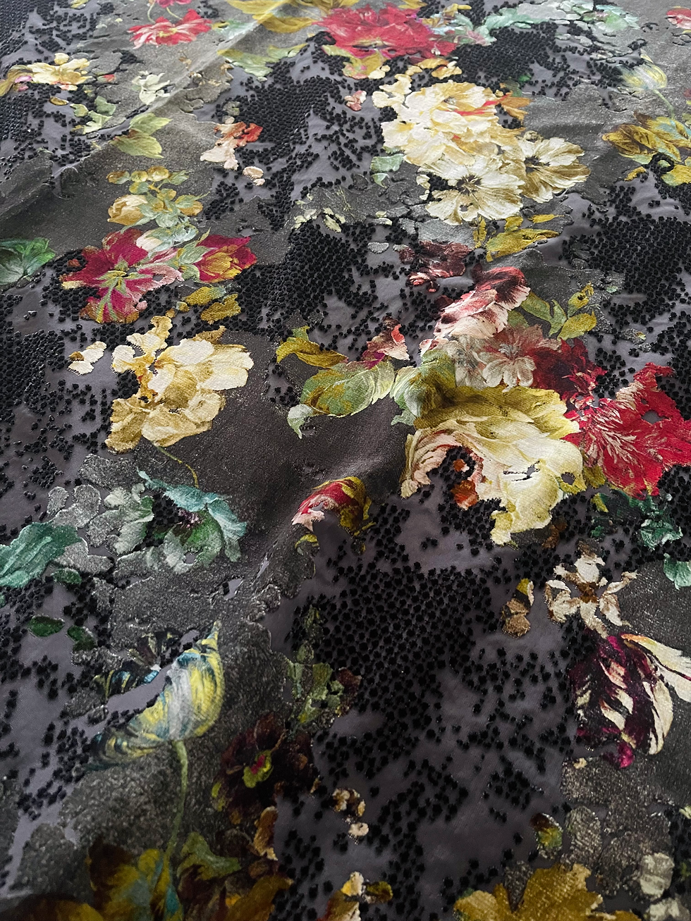 Thumbnail: Designers Guild Florenza Cut Velvet Fabric Remnant