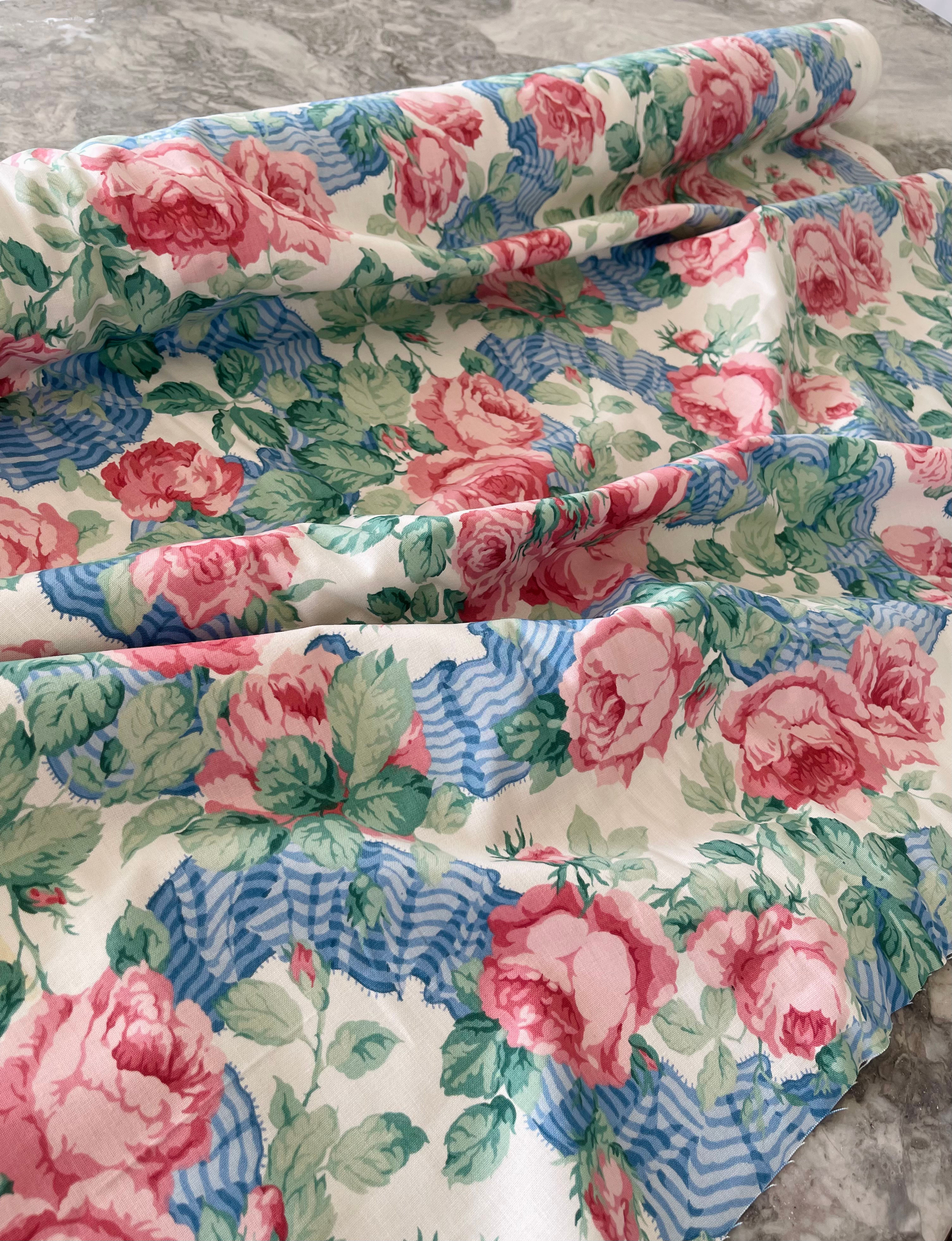 Vintage Sanderson Garland and Roses Fabric