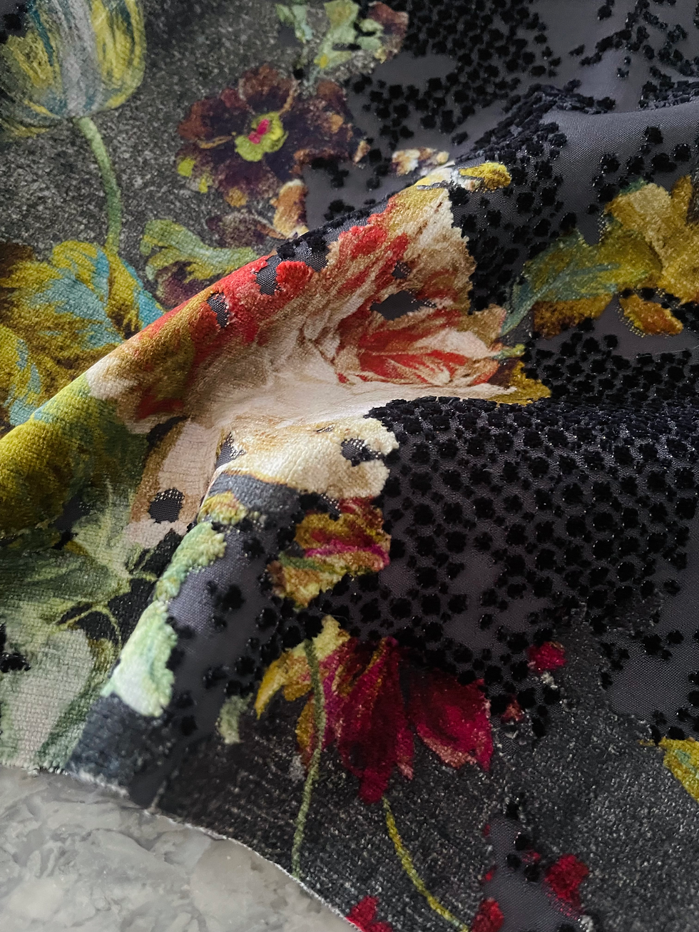 Thumbnail: Designers Guild Florenza Cut Velvet Fabric Remnant