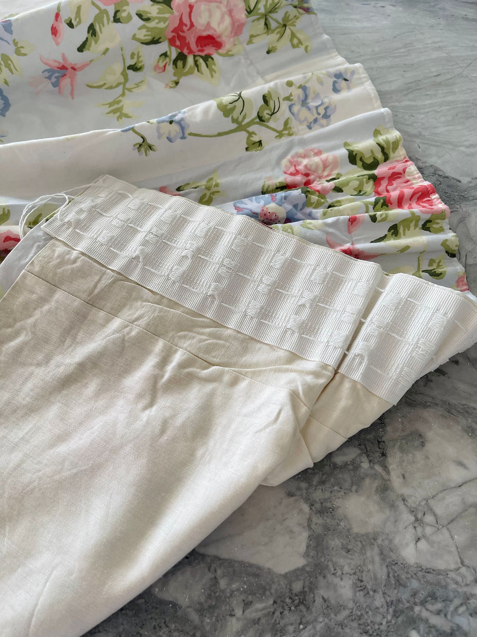 Thumbnail: Laura Ashley Vintage Floral Ruffled Curtains
