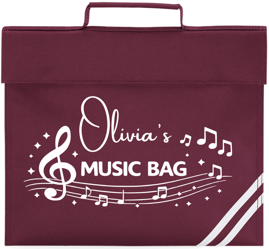 Thumbnail: Personalised Music Bag with Name | Piano & Music Lesson Book Bag | Custom School
