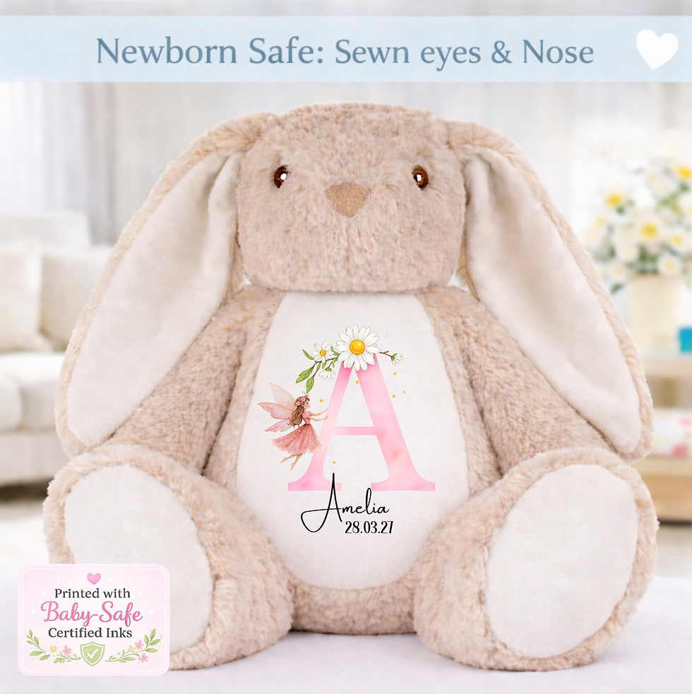 Thumbnail: Personalised Teddy Bear Baby Boy Girl Bunny Rabbit Bunny Newborn Birthday Gift