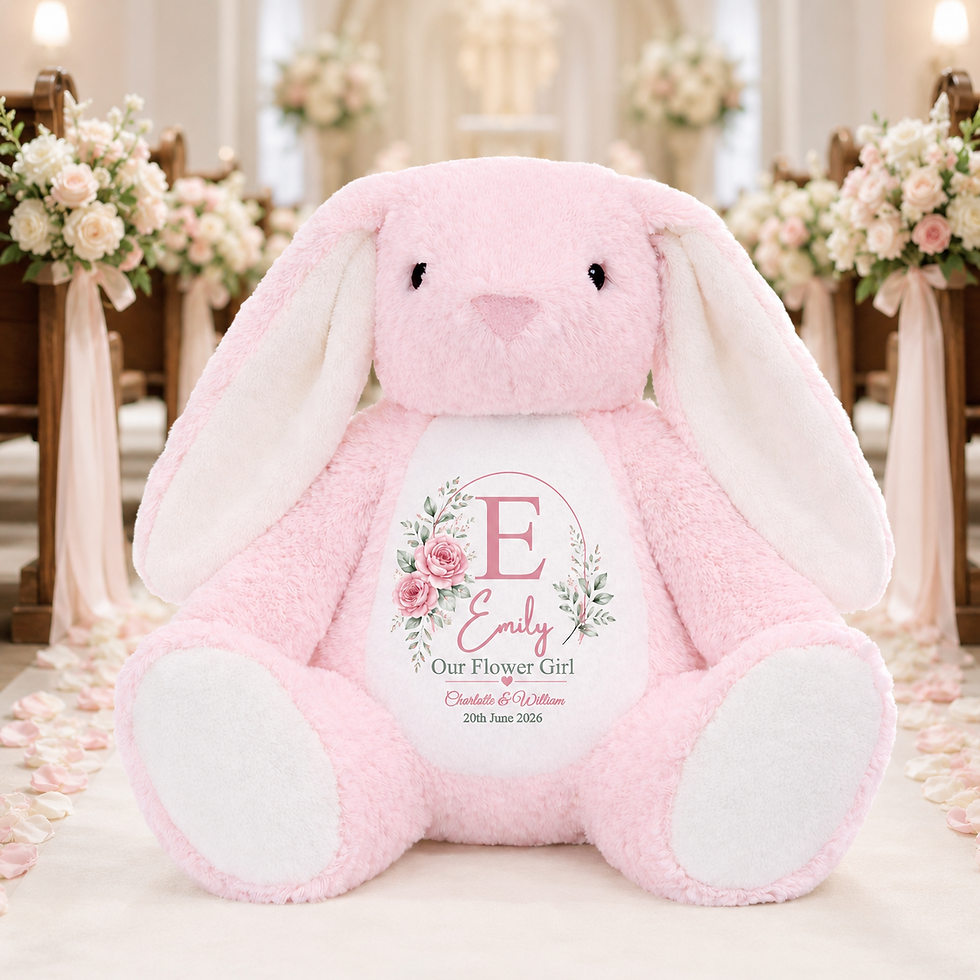 Thumbnail: Personalised Teddy Bear Flower girl  Wedding Keepsake gift present