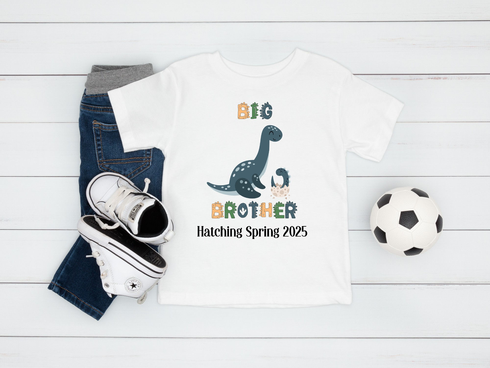 Dinosaur Big Brother Sibling Outfit Set Baby Announcement Gift
