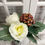 Miniature : Montage rosé et blanc dans vase style lainage #2.