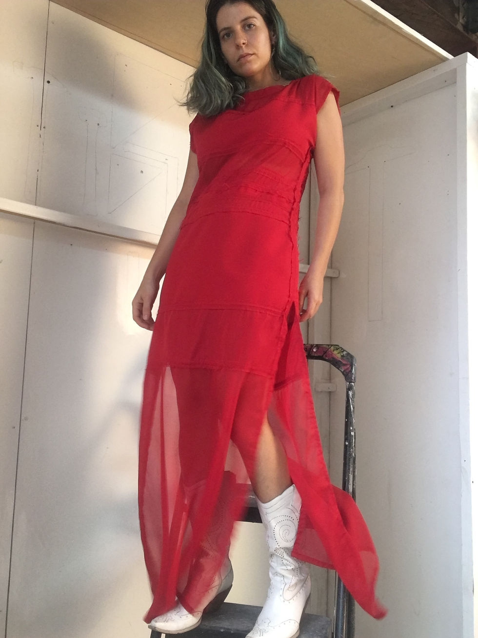 Thumbnail: The Dualism Red Patchwork Dress