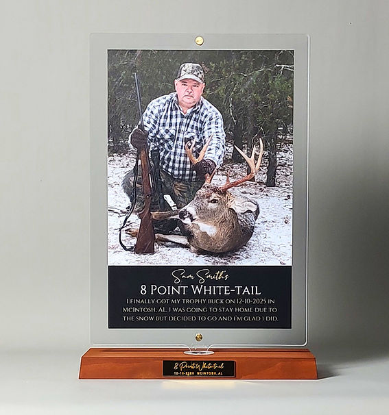 Acrylic Hunting Photo Frame Display (Brown Base).jpg