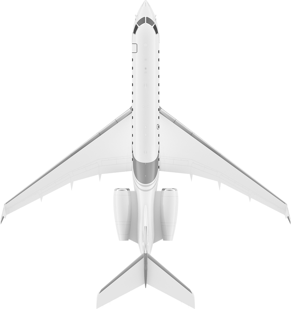 A rendered version of Global 6000 as seen from above