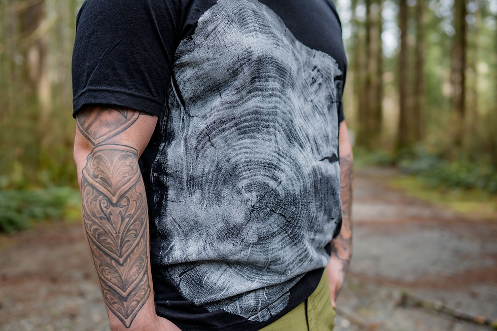 Thumbnail: Cedar tree log hand pressed onto a classic tee