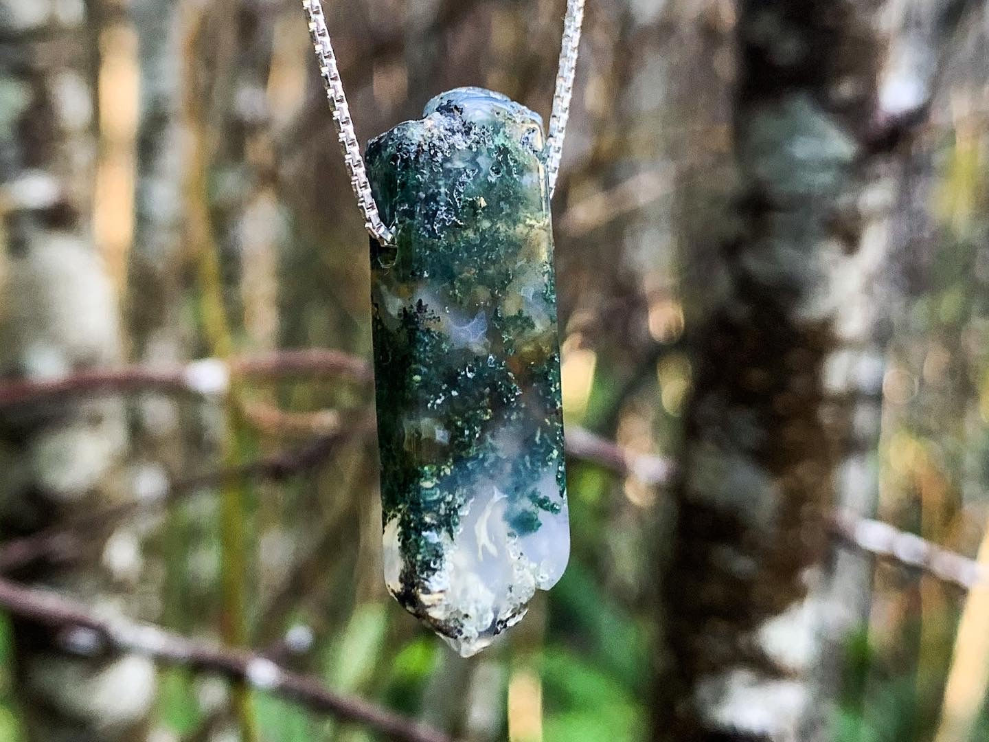 Moss agate necklace