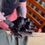 Thumbnail: real bear print casted in resin being hand stamped onto our hoodie