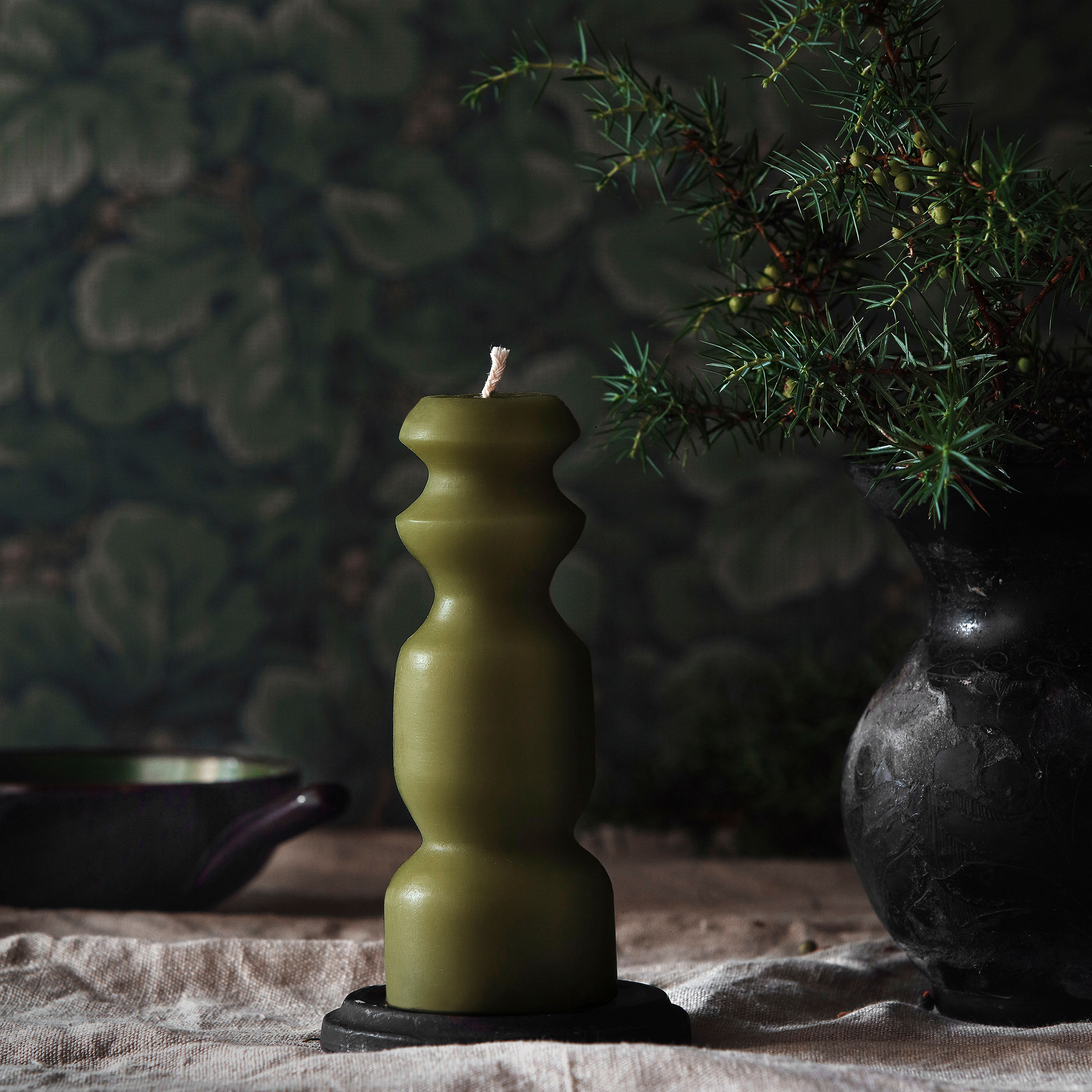 mehiläisvahakynttilä vihreä