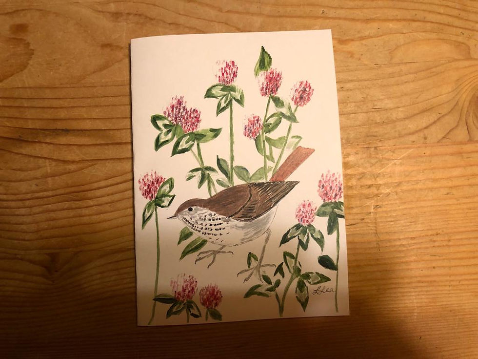 Thumbnail: Set of 3 hand painted watercolours cards