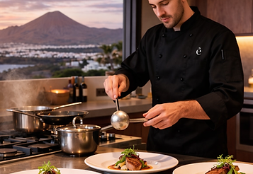 Chef privado preparando una experiencia gastronómica de Chef Privé